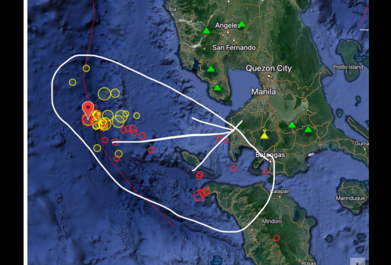 Pressure on the Manila Trench to the Lubang&nbsp;Fault