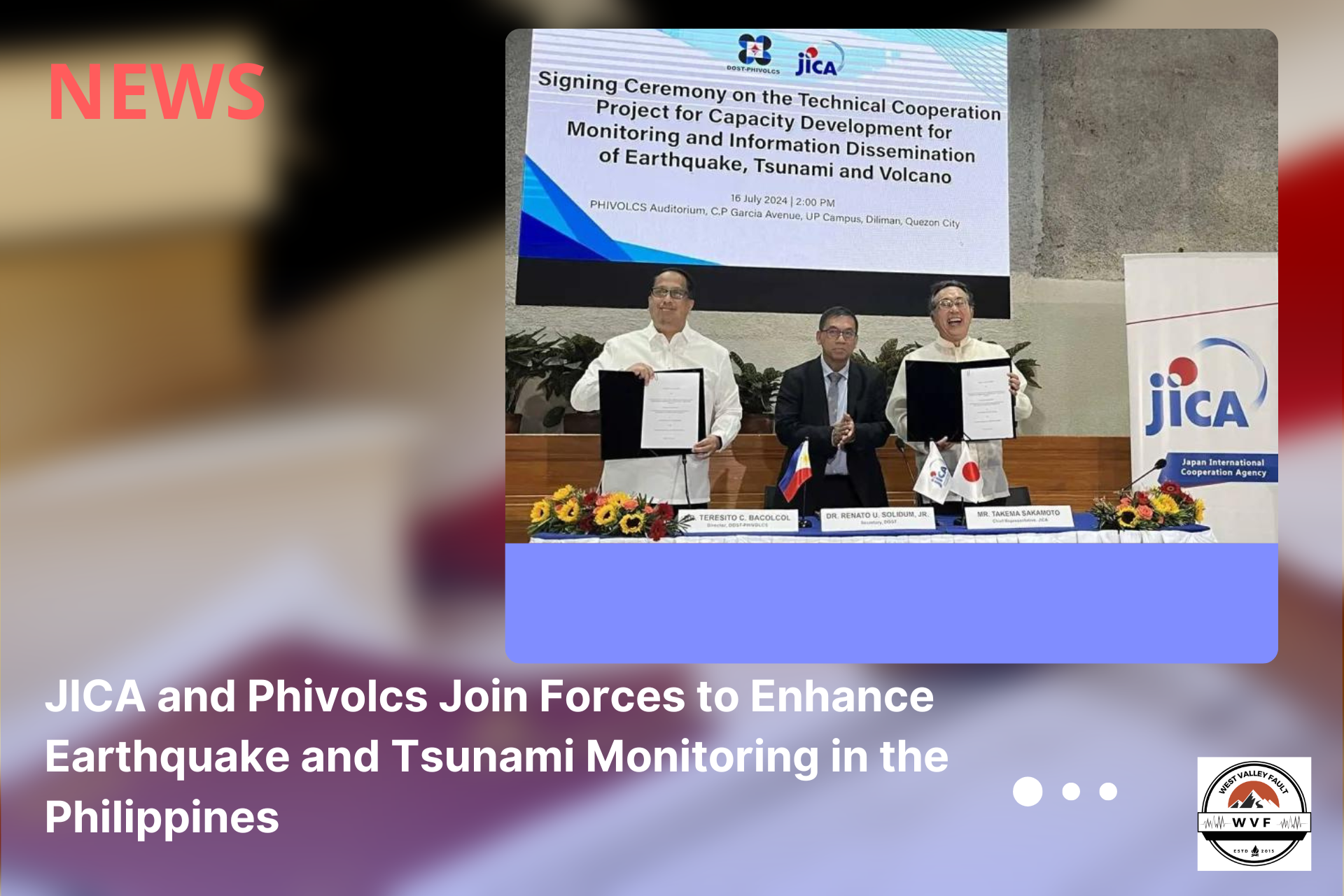 JICA and Phivolcs Join Forces to Enhance Earthquake and Tsunami Monitoring in the&nbsp;Philippines