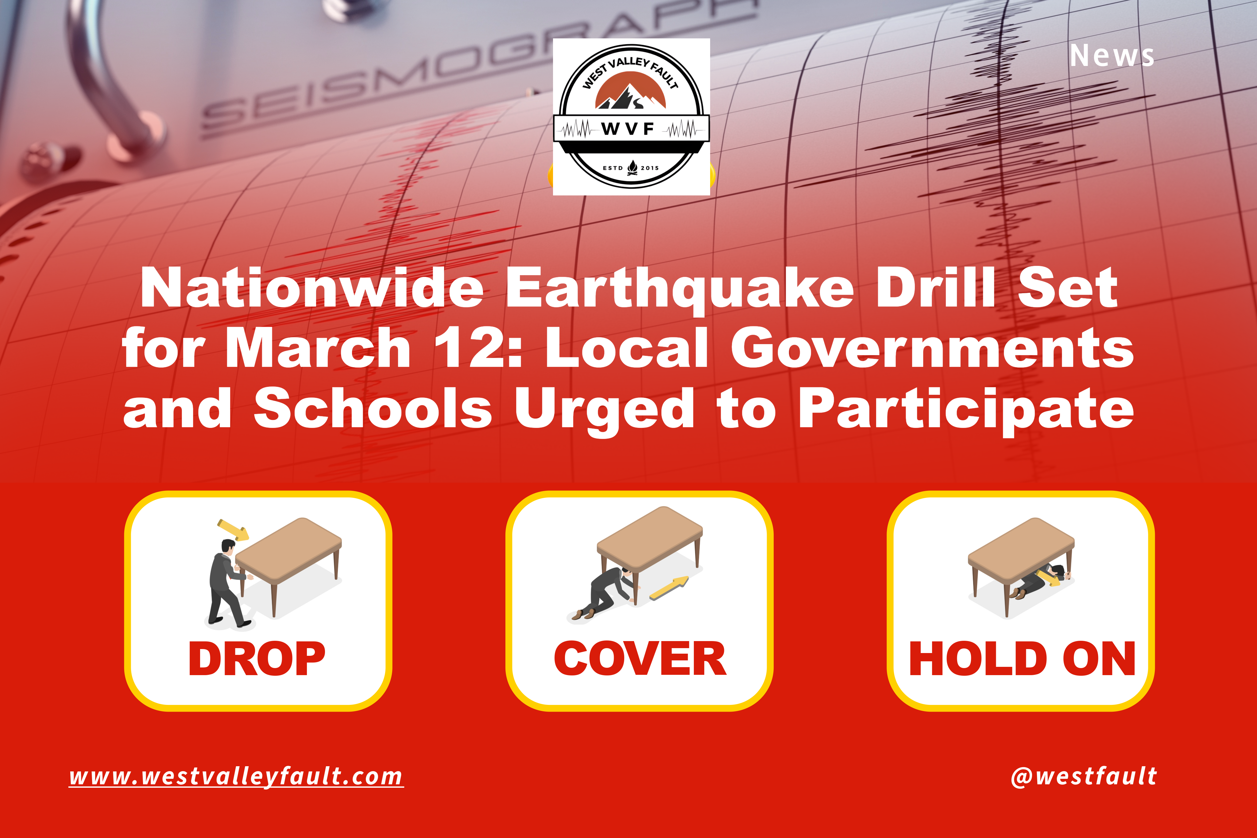 Nationwide Earthquake Drill Set for March 12: Local Governments and Schools Urged to Participate
