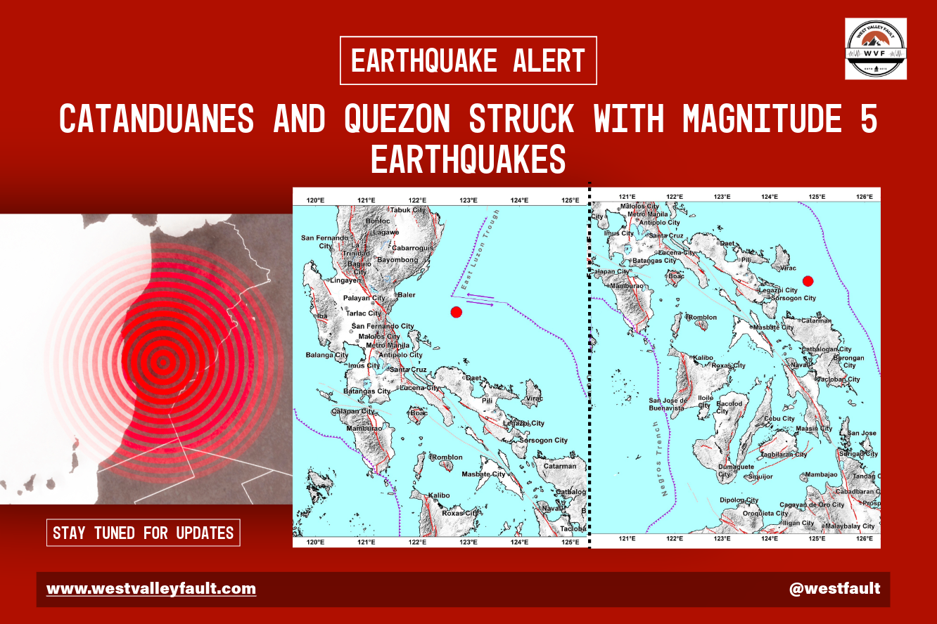 Catanduanes and Quezon Struck with Magnitude 5 Earthquakes