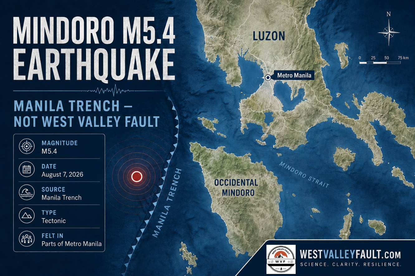 Mindoro M5.4 Earthquake Came from Manila Trench—Not the West Valley Fault