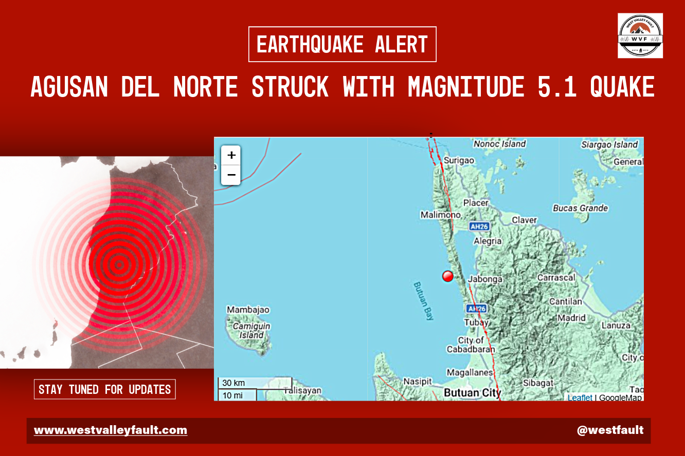 Agusan Del Norte Struck with Magnitude 5.1 Quake