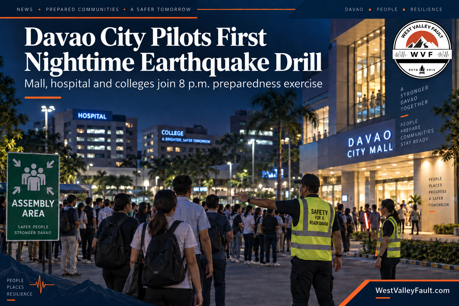 Davao City Pilots First Nighttime Earthquake Drill at Mall, Hospital and Colleges