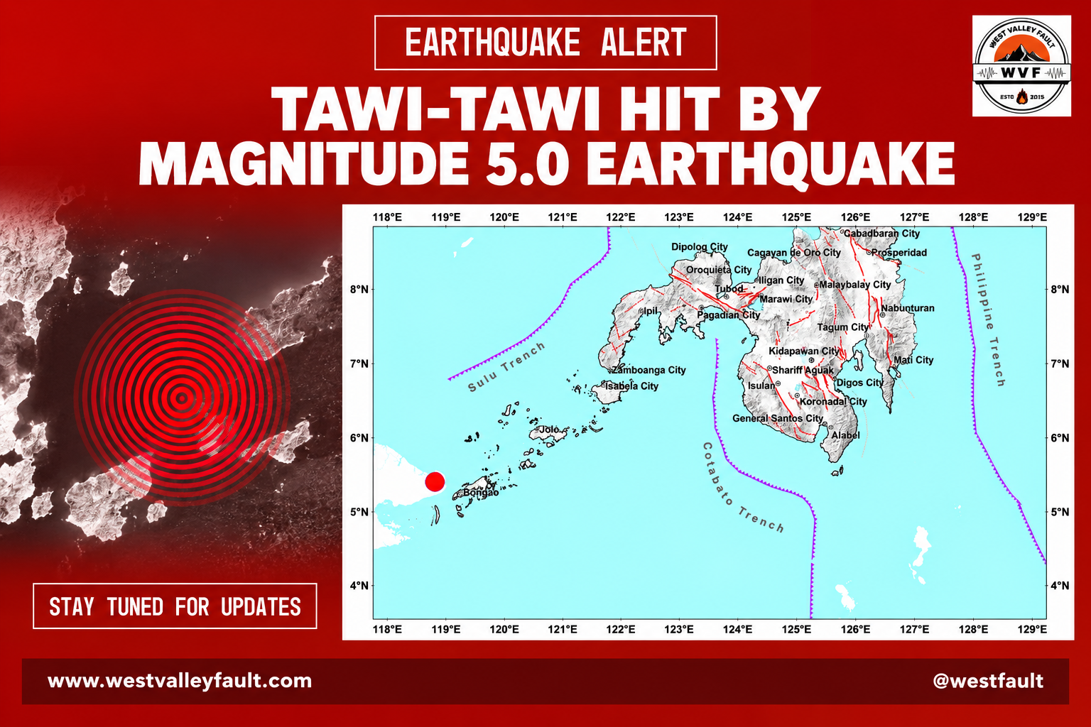 Tawi-Tawi Hit by Magnitude 5.0 Earthquake